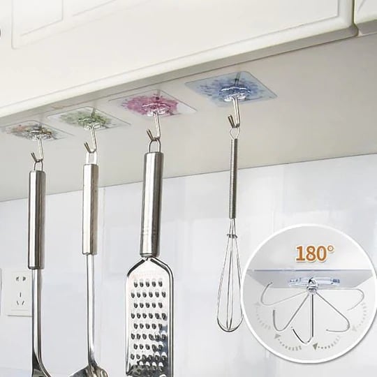 Self Adhesive Wall Hooks Heavy Duty Sticky Hooks For Hanging 10kg Max Waterproof