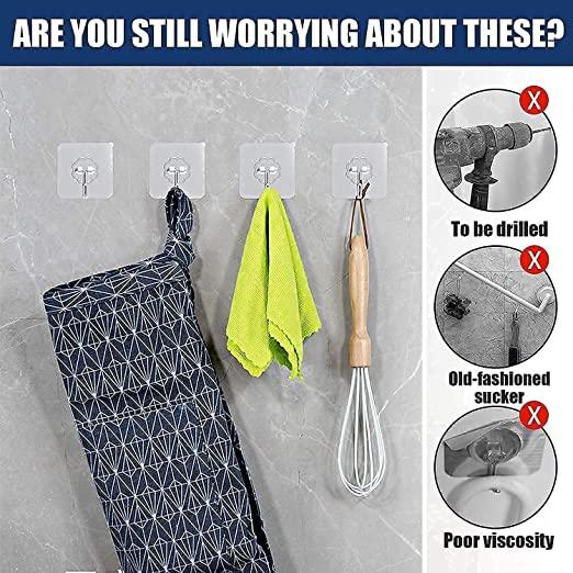 Self Adhesive Wall Hooks Heavy Duty Sticky Hooks For Hanging 10kg Max Waterproof